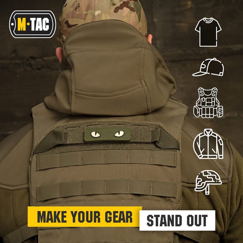 M-Tac Cat Eyes Morale Patches Tactical Patch Military Combat Hook Fasteners (Olive-PVC) - Image 4